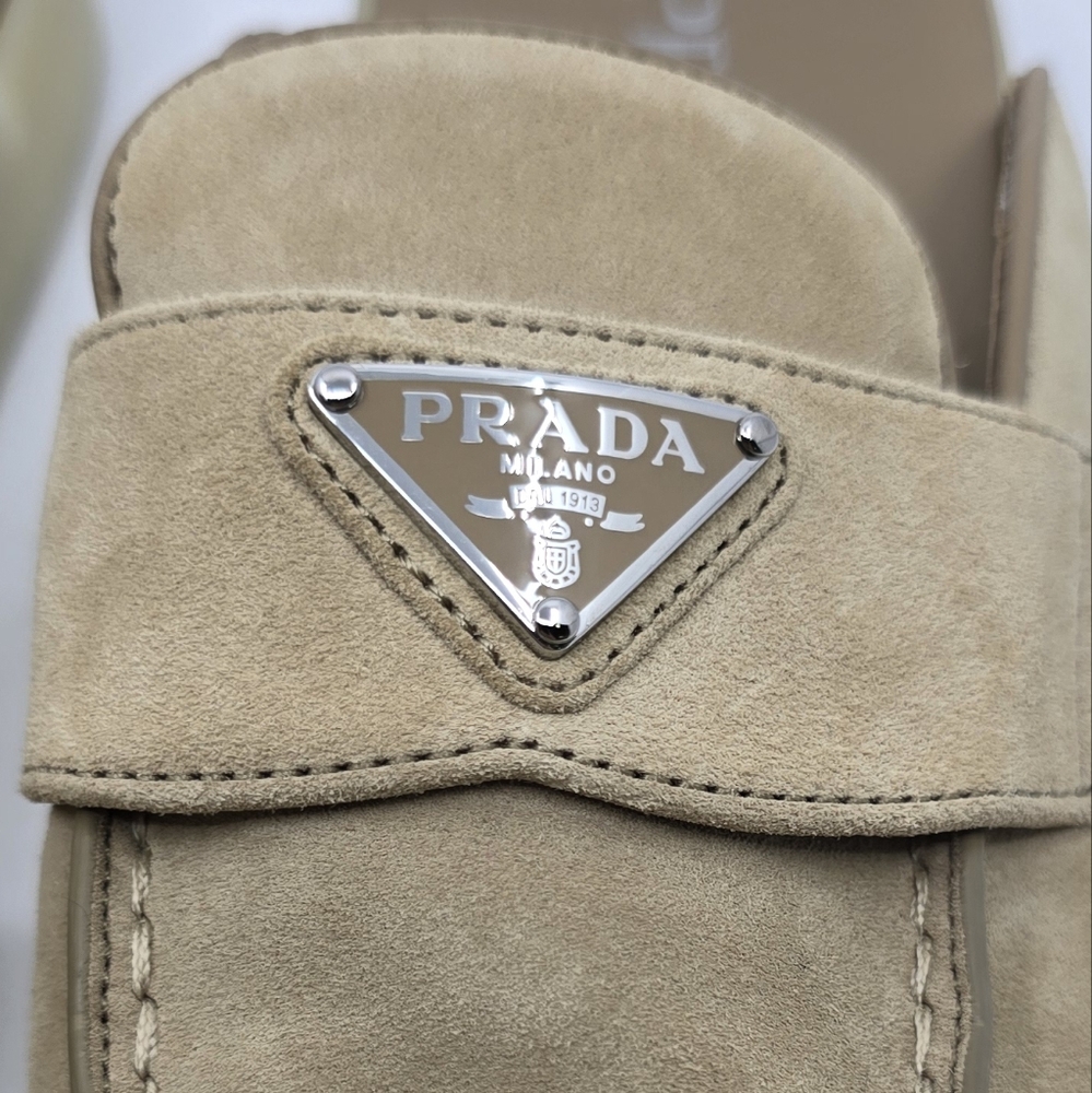 Prada Ecru Suede Mules - 38 - Picture 4 of 16